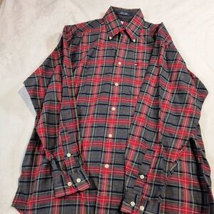 Men's Red and Blue Plaid Shirt